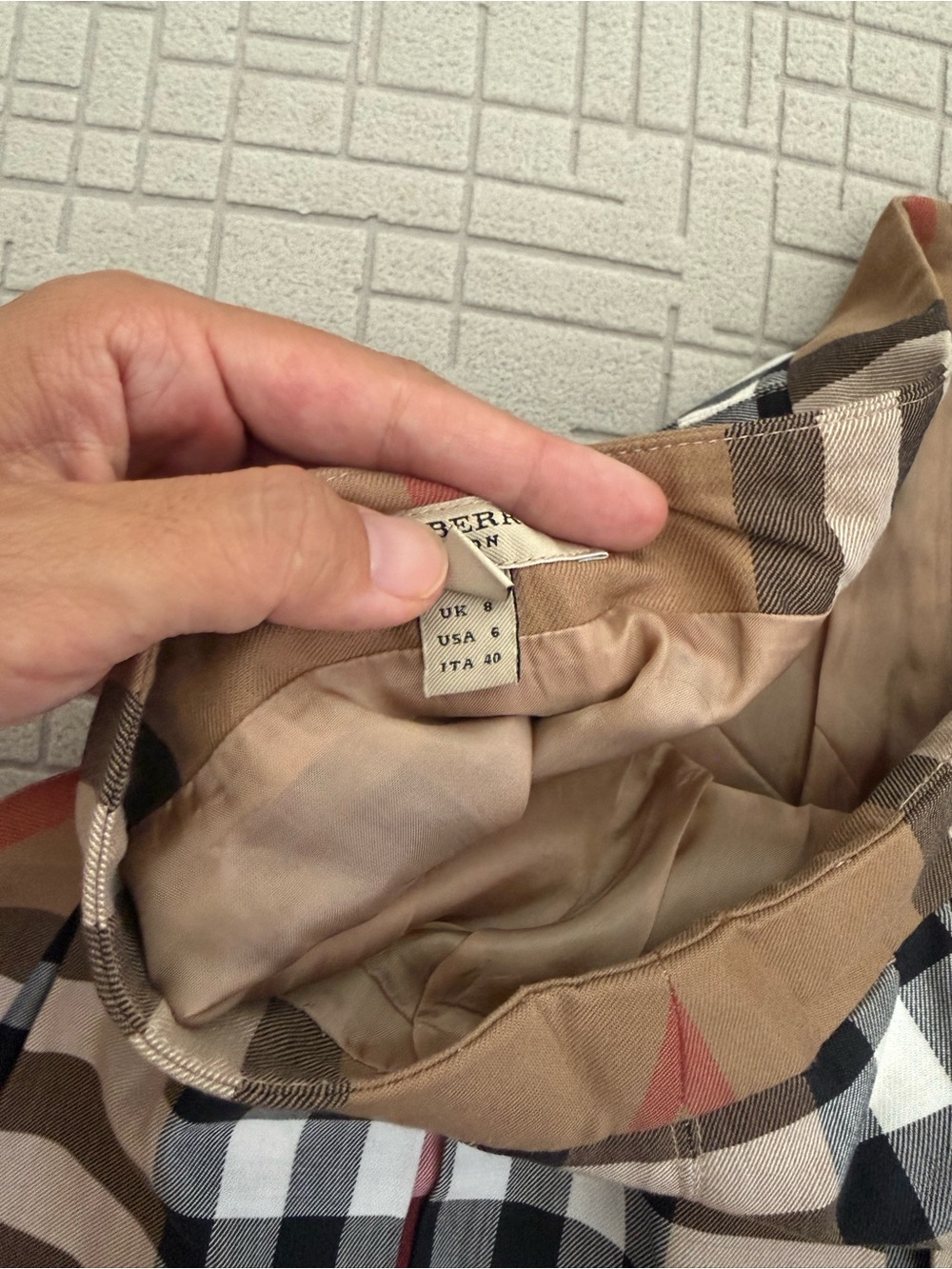 Burberry Tan Plaid A-Line Mini Skirt - Picture 5 of 6
